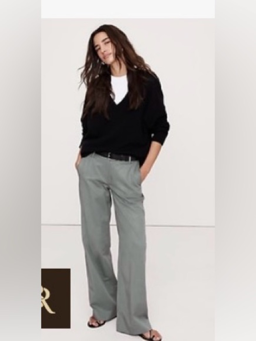 Banana Republic Everyday Wide Leg Wide-Leg High-Rise Pants in Gray - Women's
